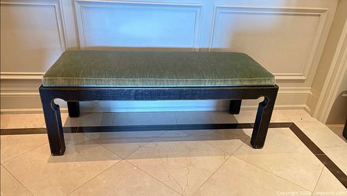 Baker Furniture Lacquered Linen Bench from the Laura Kirar Collection (1 of 15)