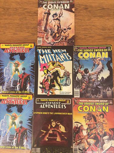 Lot of 8+ Marvel Magazine-Size Comics: Conan, X-Men, New Mutants (1 of 8)