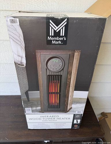 Member's Mark Infrared Tower Heater, Dark Walnut, Electric (1 of 3)