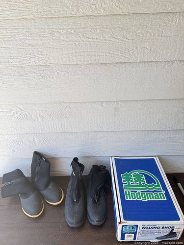 Set 2 pairs Hodgman Men's 9 Neoprene Rubber Wading Shoes (1 of 7)