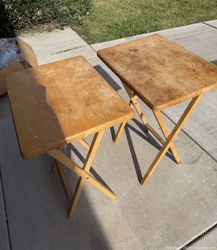Solid Wood Folding TV Tray Table, Light Natural Finish (1 of 4)