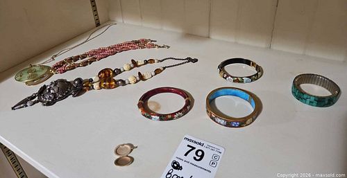 Cloisonné Style Bracelets, Costume, Boho, Locket, Jade Pendant and More B (1 of 13)