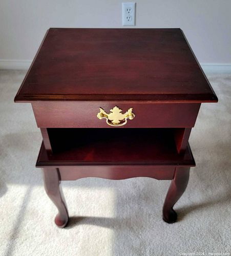 Solid cherry wood side table (1 of 2)