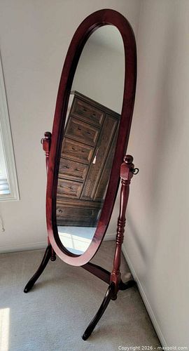 Solid cherry wood standing mirror (1 of 1)