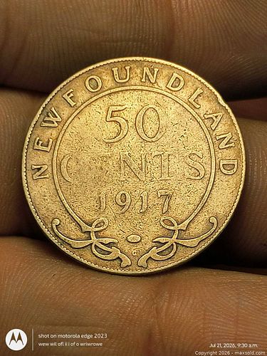1917 Newfoundland 50 Cent Coin King George V (1 of 6)