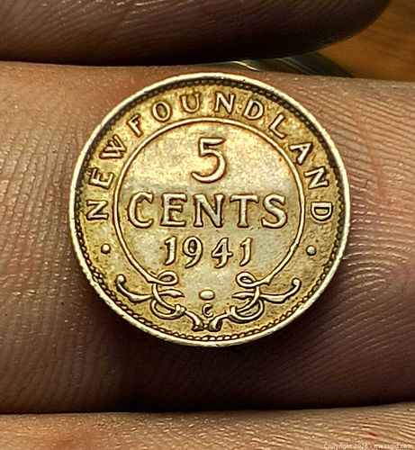 1941 Newfoundland 5 Cents Coin — King George VI (1 of 4)