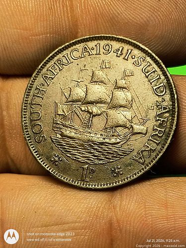 1941 South Africa Penny (George VI) Bronze/Copper (1 of 4)