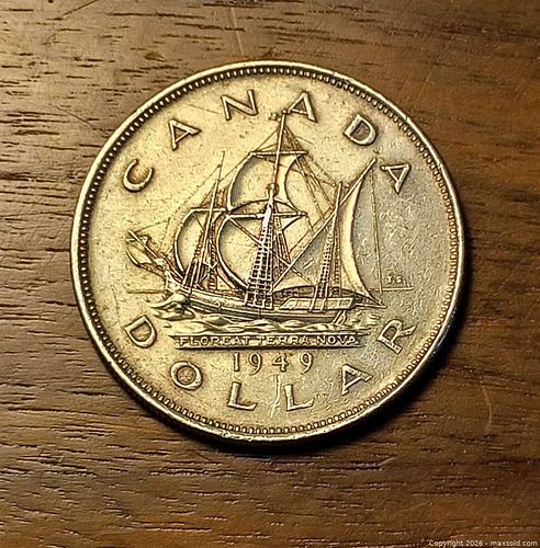 1949 Canada One Dollar Silver Coin – Bluenose, King George VI (1 of 8)