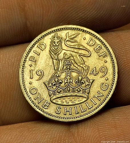 1949 United Kingdom One Shilling Coin George VI (1 of 4)