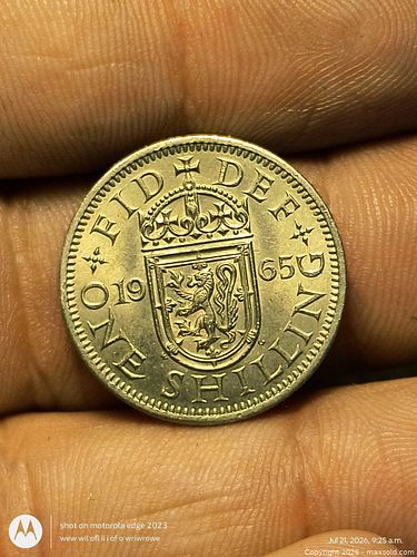 1965 United Kingdom One Shilling Cupronickel Coin (1 of 4)