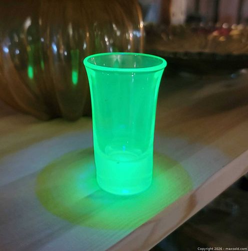 Vintage Uranium Glass Shot Glass (1 of 4)