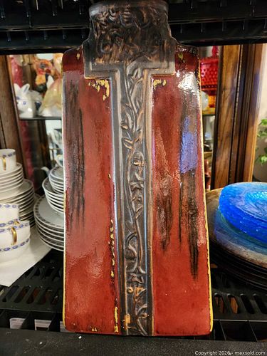 Handmade Red & Black Stoneware Sculptural Vase, Medium (1 of 10)