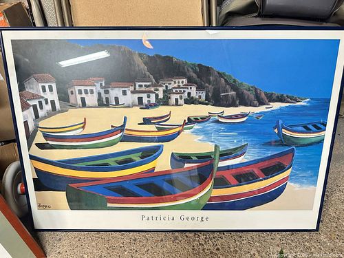 Art: Patricia George Signed Lithograph  “Fishing Village” (1 of 7)