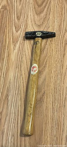 Vintage tack hammer has a black metal head with a DIN 1041 stamp. (1 of 1)