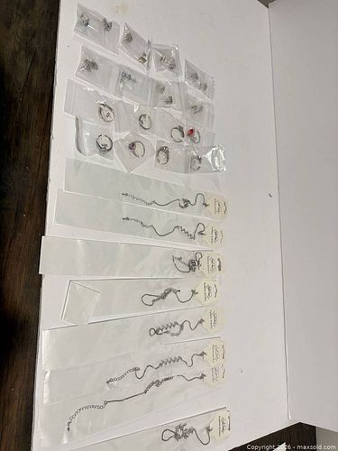 Silver-Tone Fashion Jewelry Lot: Rings, Necklaces, Earrings (1 of 6)