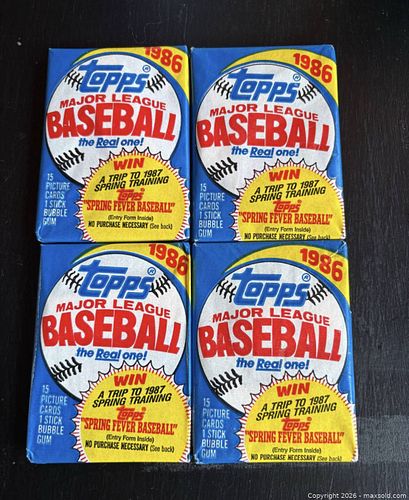 Topps 1986 Trading Card Wax Packs, 4 Packs (1 of 4)