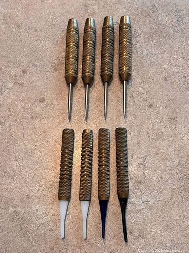 Vintage Brass Dart Barrels with Replaceable Tips Lot of 8  (1 of 5)