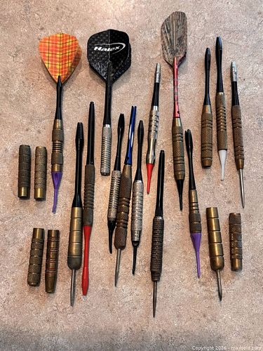 Vintage Dart Lot of Steel Tip Brass Dart Barrels  (1 of 7)