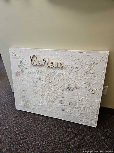 Original art Large Mixed Media Rustic Farmhouse Canvas Wall Art (31-41) (1 of 3)