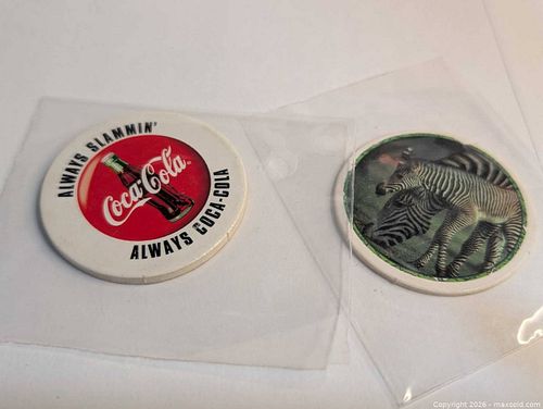 1990s Coca-Cola, Taco Bell & Olympic Pogs — 3 Cardboard Milk Caps (1 of 5)