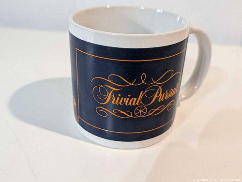 Trivial Pursuit Ceramic Coffee Mug - White/Navy with Gold Print (1 of 3)