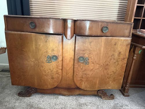 Art Deco Wood Veneer Buffet / Sideboard, Medium Brown (1 of 4)