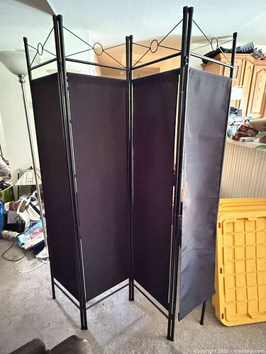 Black 4-Panel Folding Room Divider Privacy Screen (1 of 4)