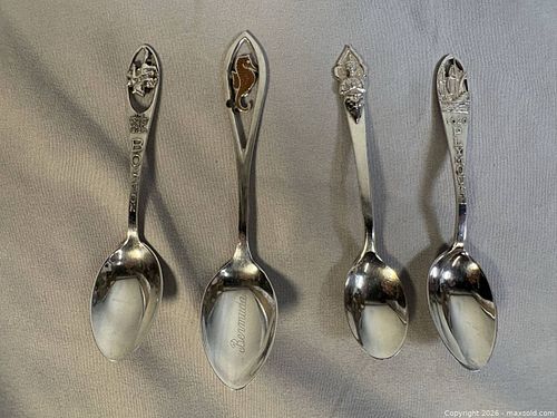 (4) STERLING SILVER Collectible Spoons - Marked  (1 of 15)