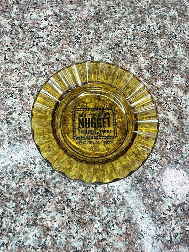 John Ascuagas Nugget Casino Amber Glass Ashtray (1 of 5)