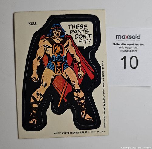 Rare Topps Sticker Marvel's Kull the Conqueror (1 of 4)