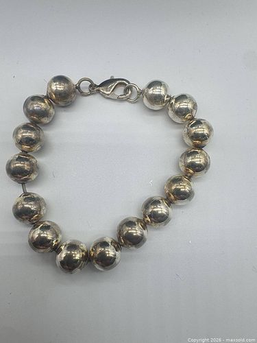 Sterling silver beaded bracelet  (1 of 4)