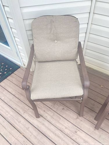 Patio Dining Set with Glass-Top Table and 4 Chairs With Cushions  (1 of 6)