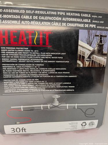HEAT IT self-regulating pipe heating cable (30 ft, model JHSF) (1 of 3)
