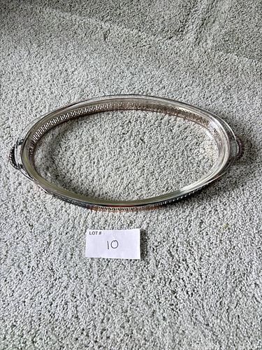 Large Oval Silver-Plated Serving Tray with Removable Glass Insert by International Silver Company (1 of 7)