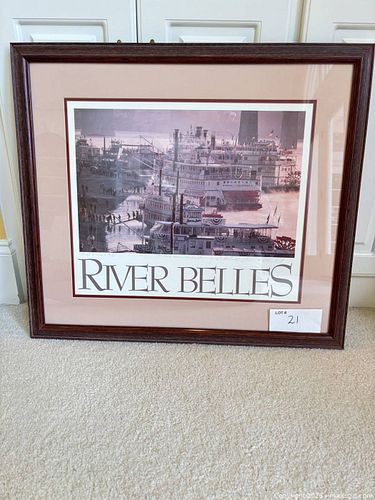 River Belles Steamboat Framed Print, Signed (1 of 8)
