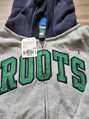 Roots Kids/Youth Full-Zip Hoodie L - Grey/Navy/Green (1 of 4)