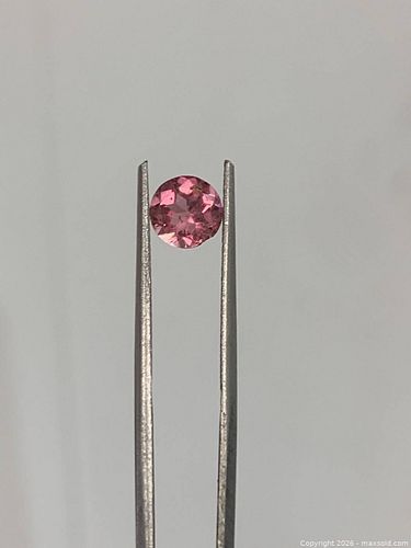 RARE 0.79ct VIVID RED ROUND BRILLIANT NATURAL TOURMALINE | 6MM | EYE CLEAN (1 of 5)