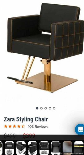 Black Zara-style Salon Styling Chair by Buy-Rite with Square Metal Base (1 of 9)