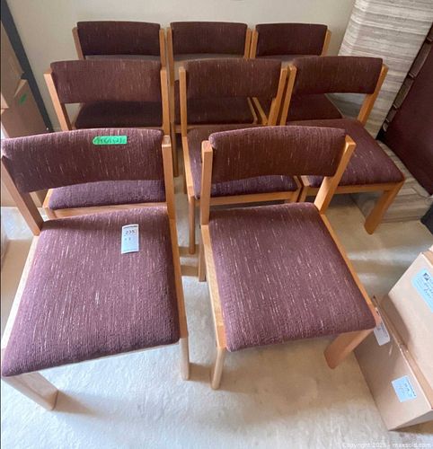 8 Wooden Dining Chairs with Upholstered Seats and Backs (1 of 10)