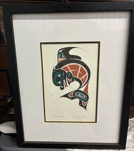 Pair of Danny Dennis Signed Framed Prints — Killer Whale & Salmon (1 of 8)