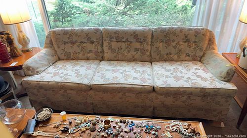 3-Seater Floral Beige Fabric Sofa D (1 of 15)