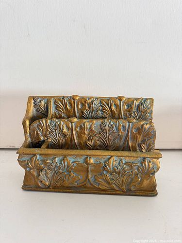 Gilded Victorian Ornate Letter Holder Mail Organizer (1 of 4)