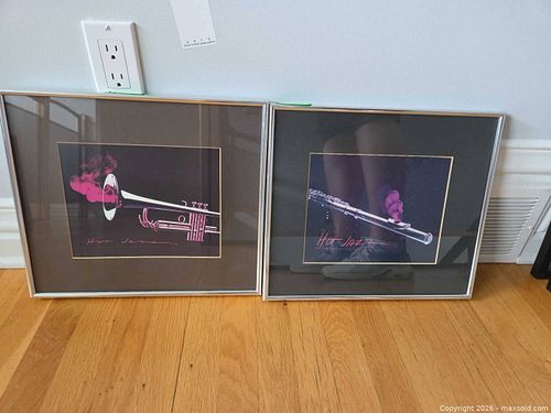 Framed Jazz Musical Instrument Print, Silver Metal Frame A (1 of 9)