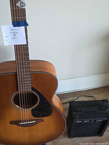 Yamaha 6-String Guitar, Natural/Sunburst Finish (1 of 8)