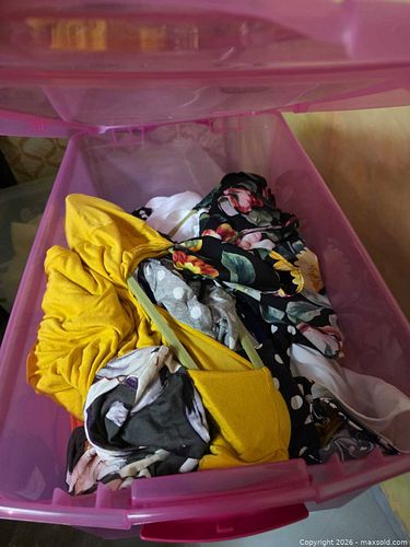 Lidded tote of clothing  (1 of 3)