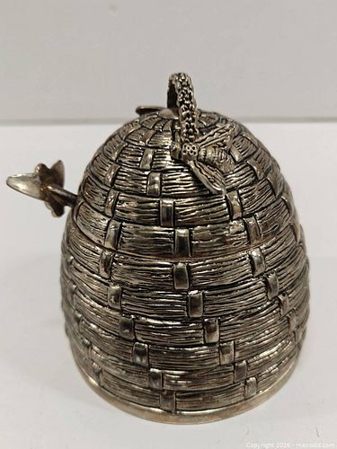 Goldinger silver plated beehive honey pot (1 of 10)