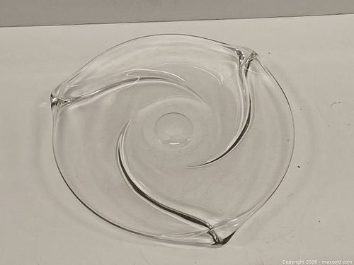 Mid century 60's Val St. Lambert glass charger plate  (1 of 8)