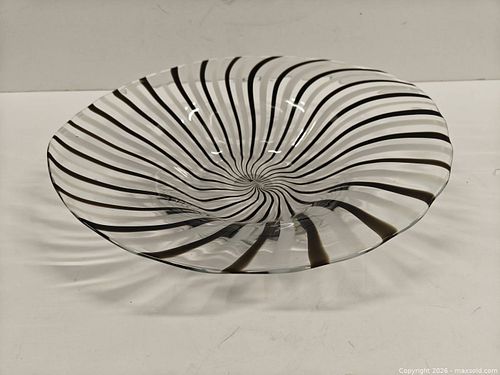 Mid century modern Dino Martens Murano style glass charger plate  (1 of 8)