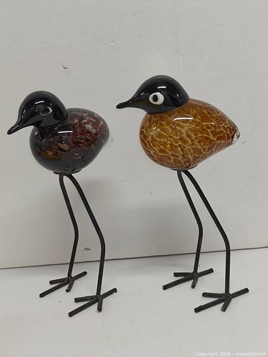 Murano hand blown glass birds a pair (1 of 4)