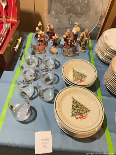Holiday Dinnerware, Glasses & Nativity Figurines Set (1 of 16)